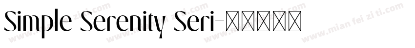 Simple Serenity Seri字体转换